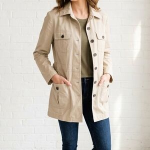 KORS Michael Kors Khaki Cotton Safari Utility Shirt Jacket - Size 6